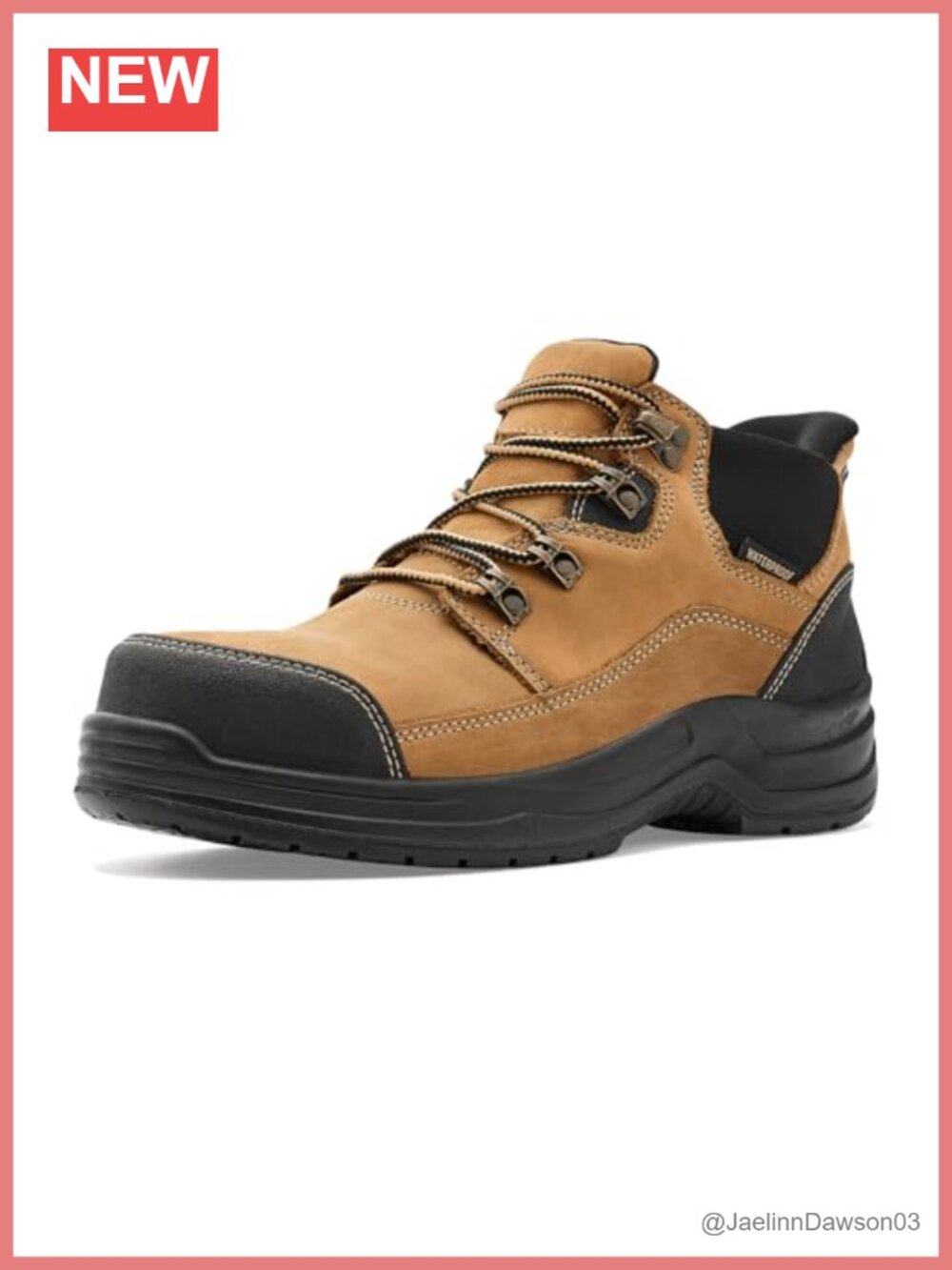 Orthofeet Work Leather Boots Waterproof Composite Toe Ankle Lace-Up